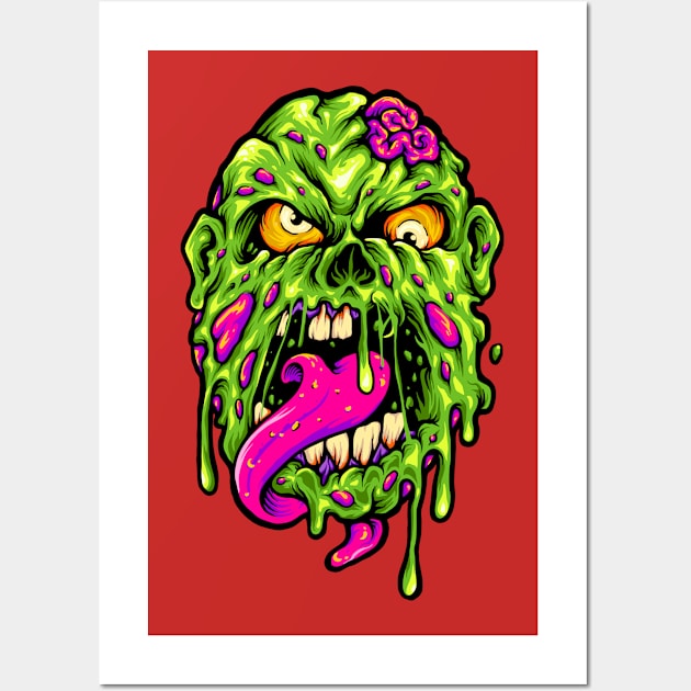 scary face zombie Wall Art by vaktorex